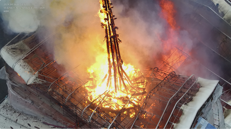 Live video from drones and vehicles helped GCFD extinguish the fire at The Copenhagen Stock Exchange blog hero image