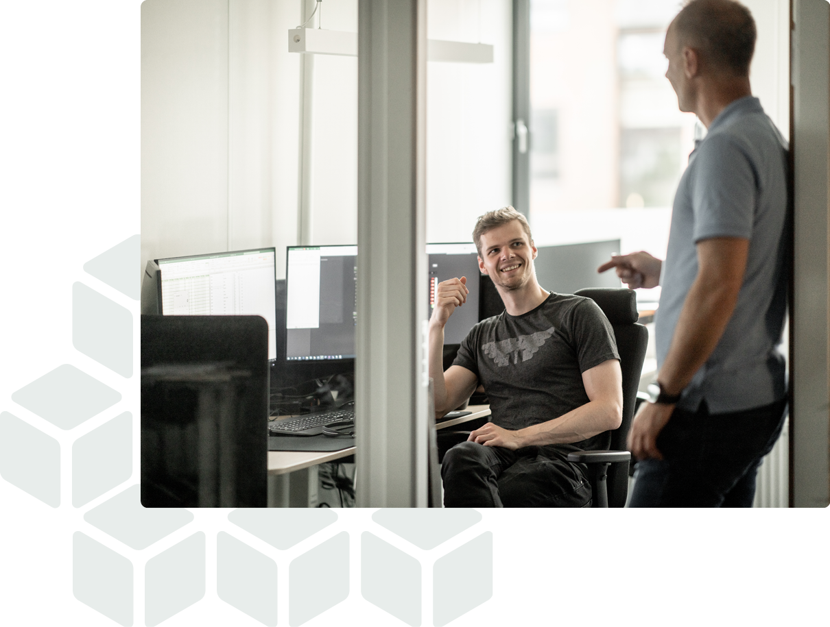 employees talking in the office