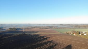 image from drone inspecting powerlines